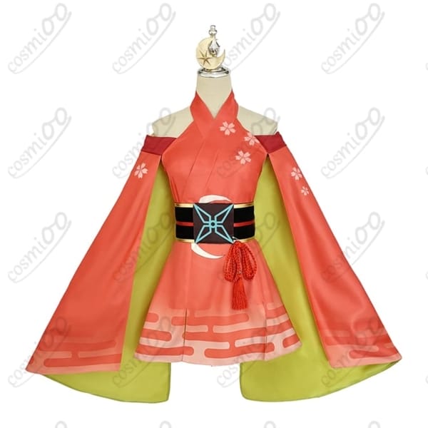 かぐや姫モチーフ 和装コスプレ衣装｜ワンピース+コルセット+髪飾りの4点セット