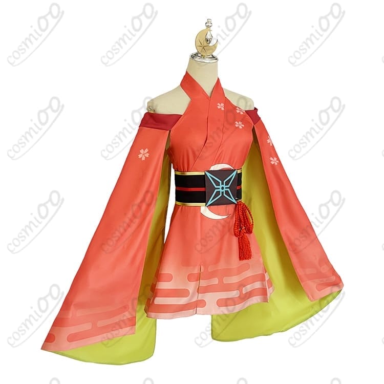 かぐや姫モチーフ 和装コスプレ衣装｜ワンピース+コルセット+髪飾りの4点セット - 2枚目の画像