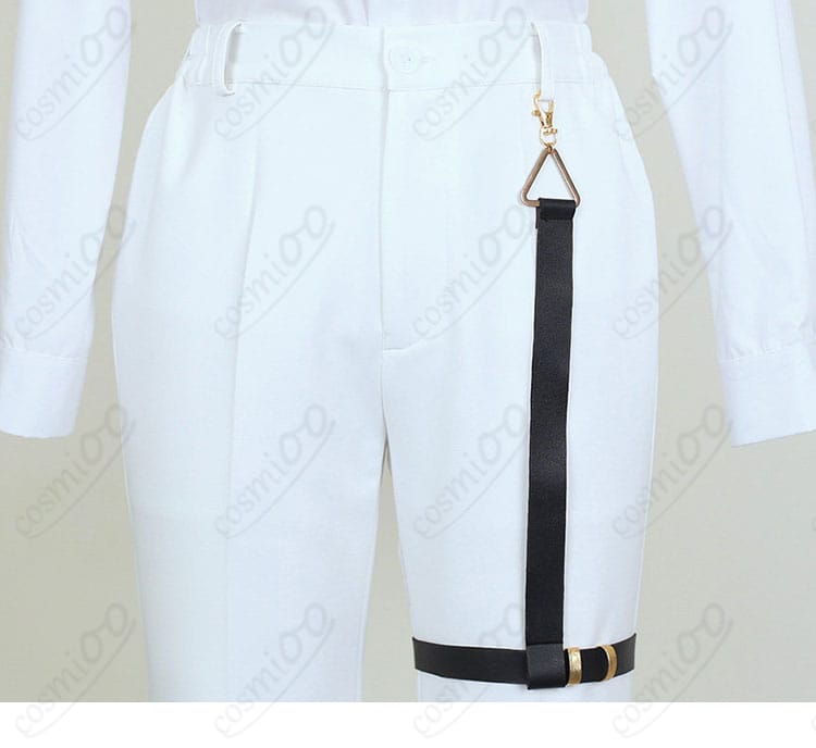 ズボンのサイド装飾・ベルト通しディテール(シルバー 馬術部)