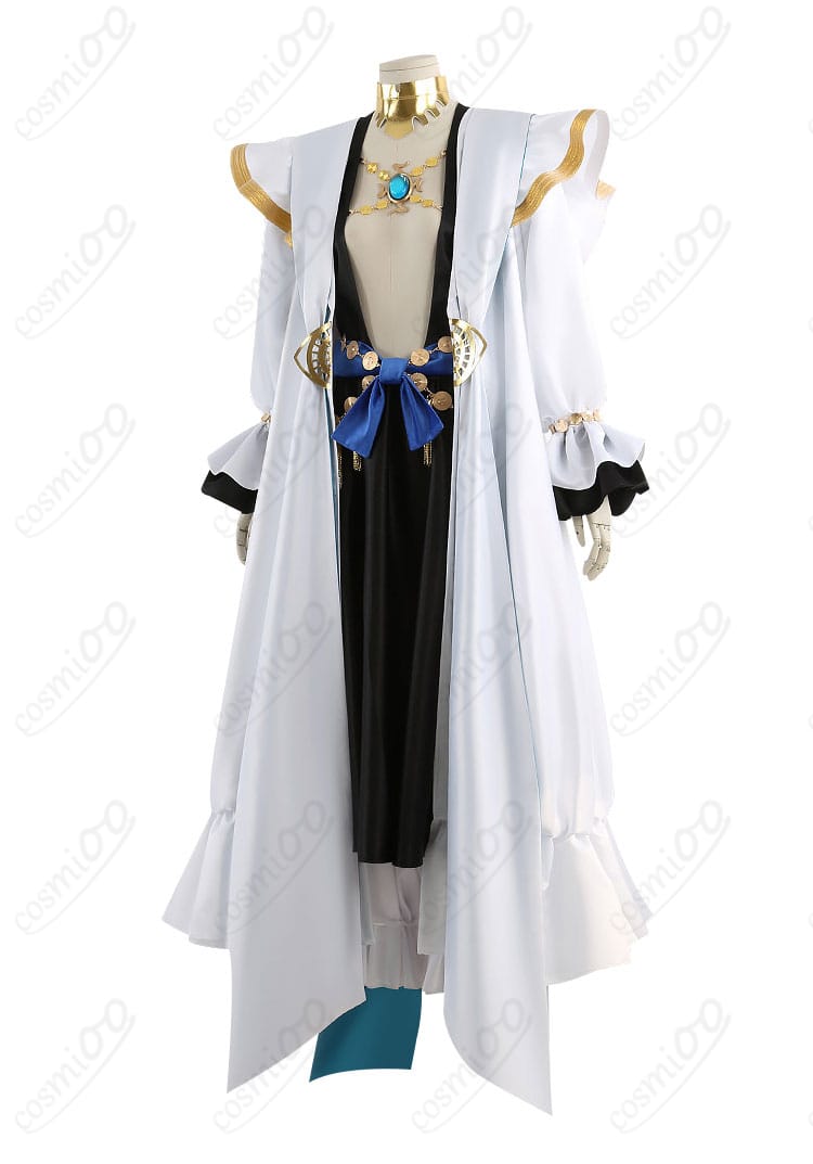 衣装左側面:コートのラインと袖口装飾、パンツとのバランスをチェックできるサイドビュー