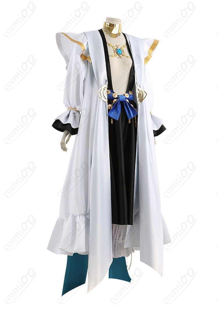 衣装右側面:肩から袖口の装飾や腰飾りの見え方、シルエットのハリ感を確認