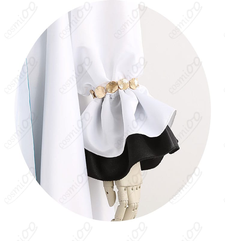 袖口装飾ディテール:カフのデザインとステッチが見えるアップ