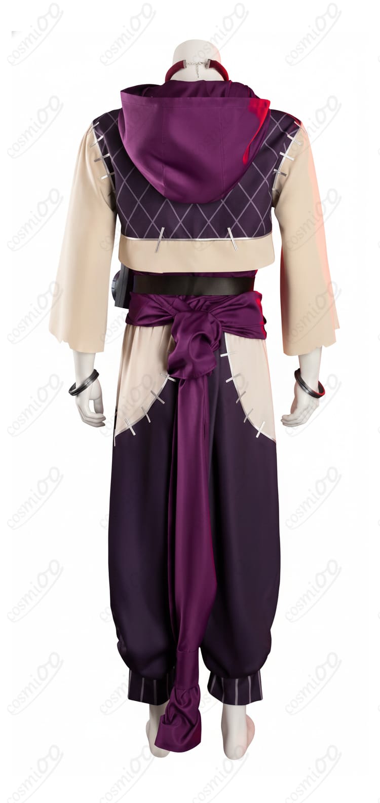 ジャバー・ウォンガー コスプレ衣装の背面。背中の切替と裾ライン、ベルト位置の確認用画像