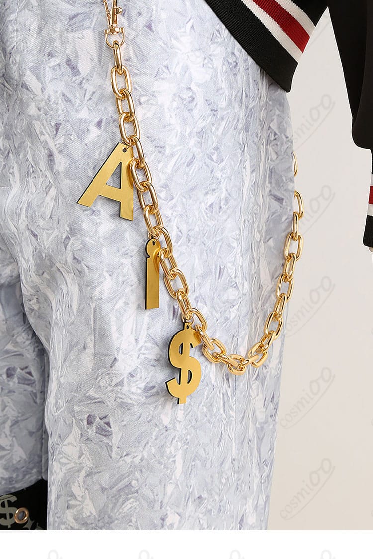 ウエスト周り装飾のクローズアップ｜飾りチェーンの取り付け位置と見え方