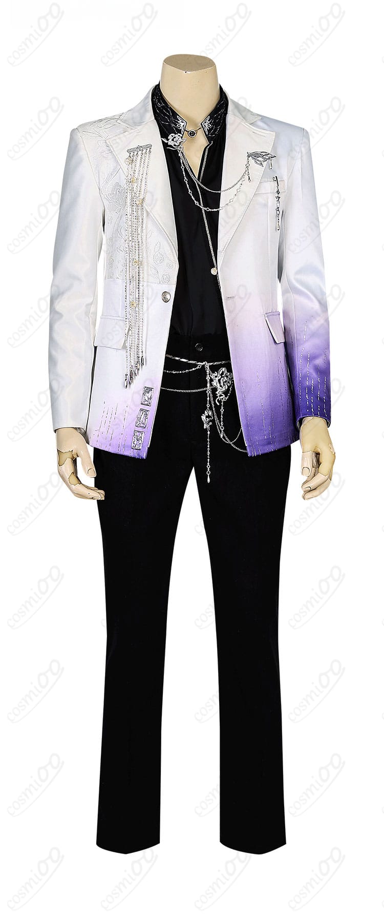 恋と深空『朝夕に浸る夢』コスプレ衣装の正面全体図。ロングコート中心のクールでヨーロピアンなデザイン。