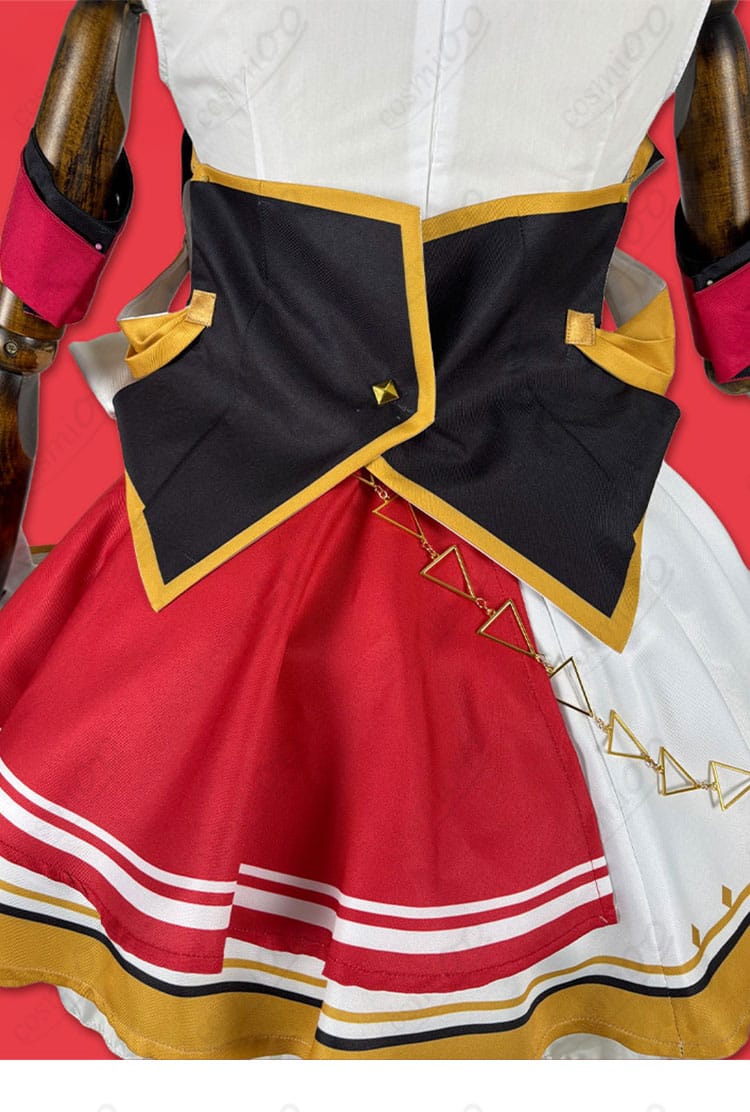 百鬼あやめ アイドル衣装の腰封（帯風ベルト）装飾ディテール。立体構造と色の切替を示す画像。