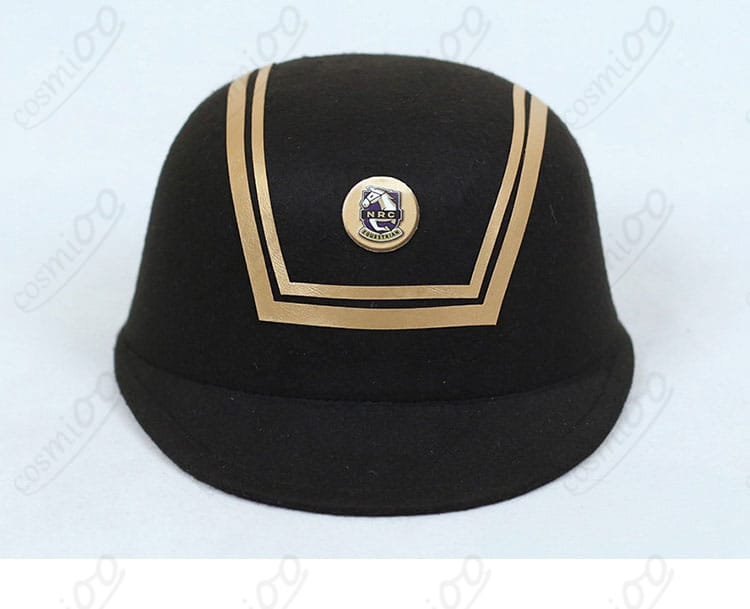 付属帽子の正面装飾ディテール。形と飾りの配置。