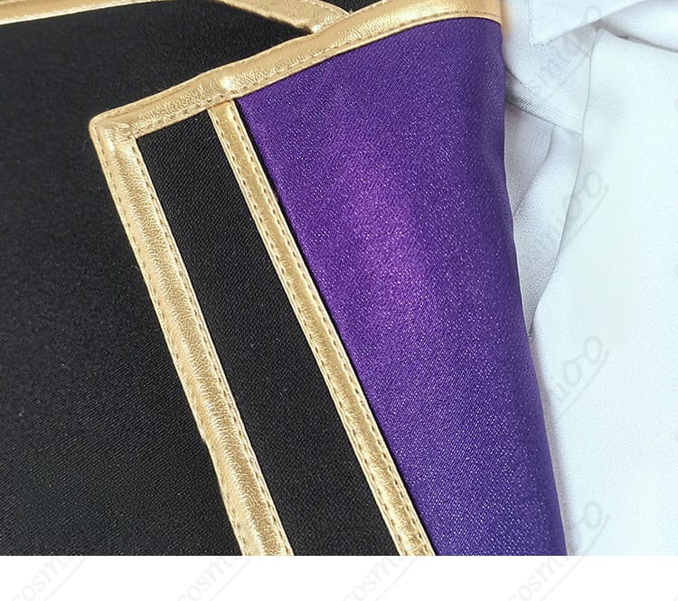 衣領の装飾ディテール。襟の縁取りと縫製ライン。