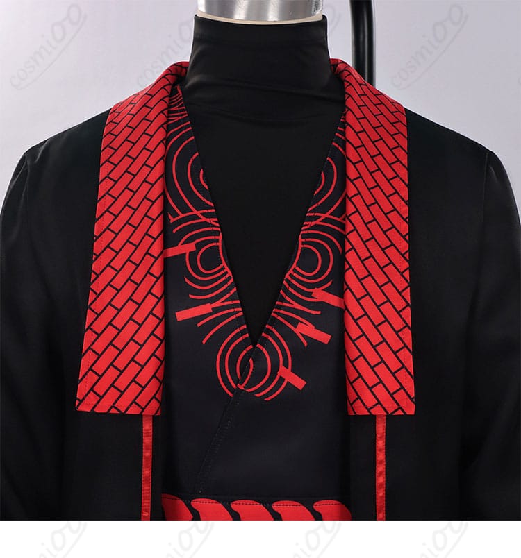 襟元ディテール(カラー形状とステッチ)