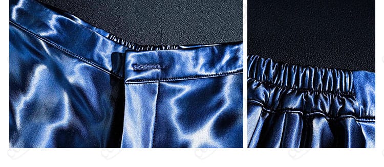 パンツウエスト部分の留め具と縫製仕上げの接写