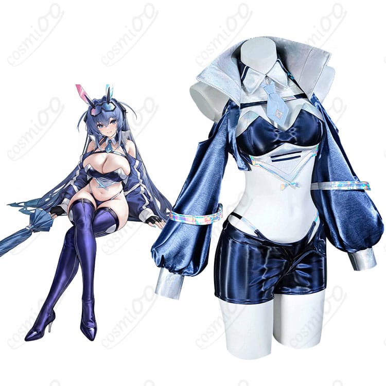 アズールレーン ニュージャージー ブラック・プレリュード衣装を着用したモデル全身イメージ