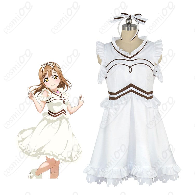 国木田花丸『夜景をあなたと』ドレス衣装を着用した全身イメージ。ワンピースとカチューシャの雰囲気が分かる人物写真