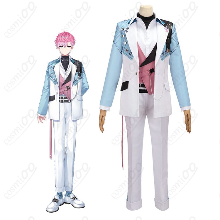 にじさんじ 皇れお デフォルト衣装を着たモデル全身。コートとベストが際立つクールな学園風コーデの雰囲気が分かる写真