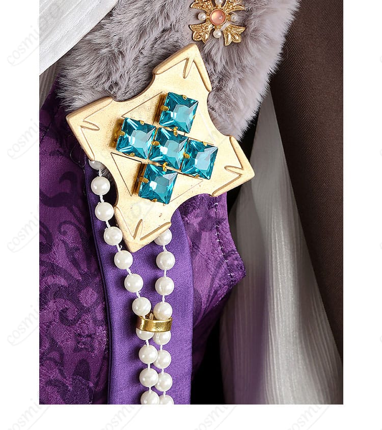 胸飾り（ブローチ・チェーン）の配置と固定構造