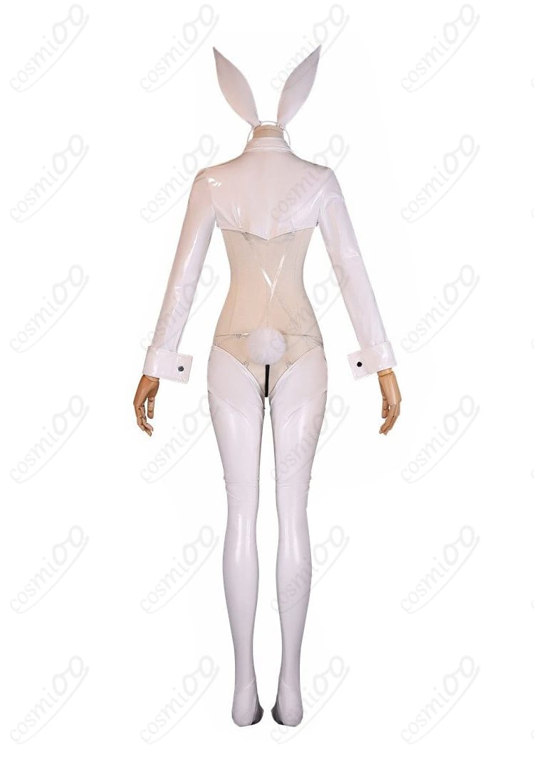 ブラン 逆バニー衣装の側面シルエット。ウエストラインとパンツの立体感を強調