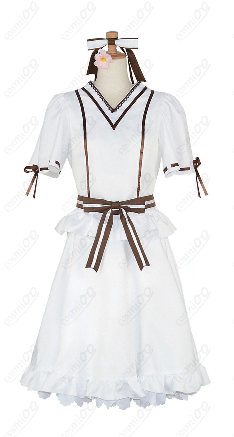 松浦果南 夢の舞台覚醒後コスプレ衣装の正面全体。トップスとスカートのシルエットが分かる構図。