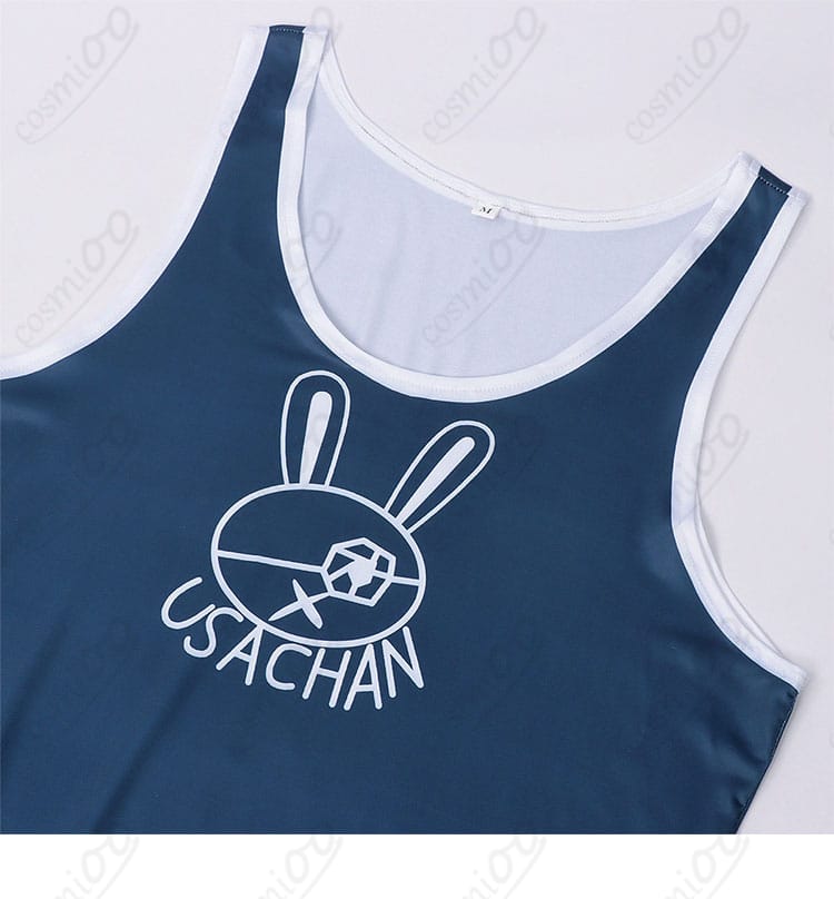 タンクトップの装飾ディテールと生地感（釈迦コスプレ）