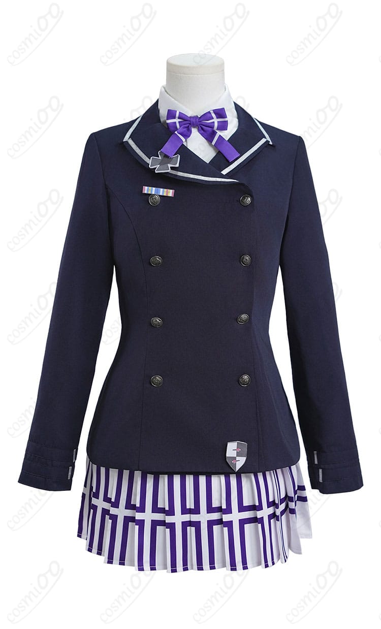 HK416 緋染め薄桜コスプレ衣装の正面ディスプレイ。コートとリボン配置が分かる画像