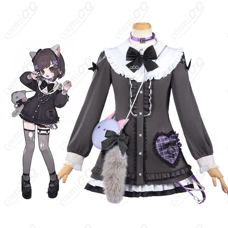 東雲絵名 キャットラビング衣装を着用した全身イメージ。ネコミミとハート装飾が映える完成コーデ。