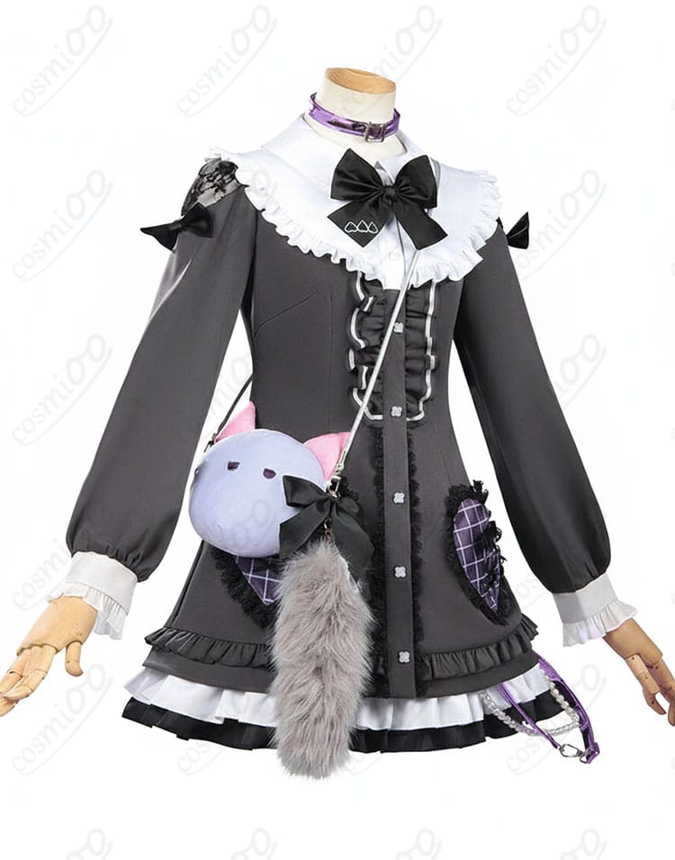 東雲絵名 キャットラビング衣装の側面。ウエストラインとスカートの広がりを確認。