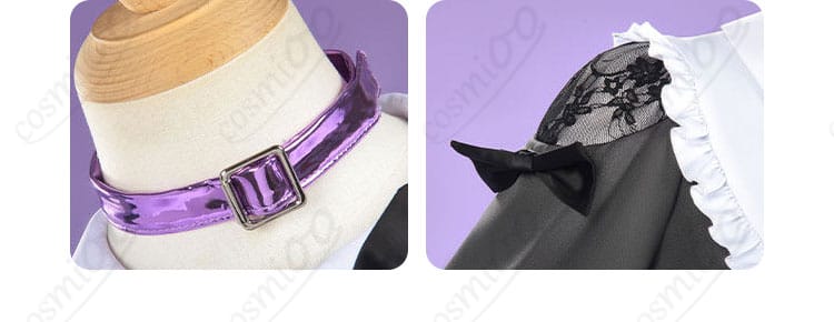 チョーカーと肩周りのディテール。肌当たりと装着方式が分かる構図。