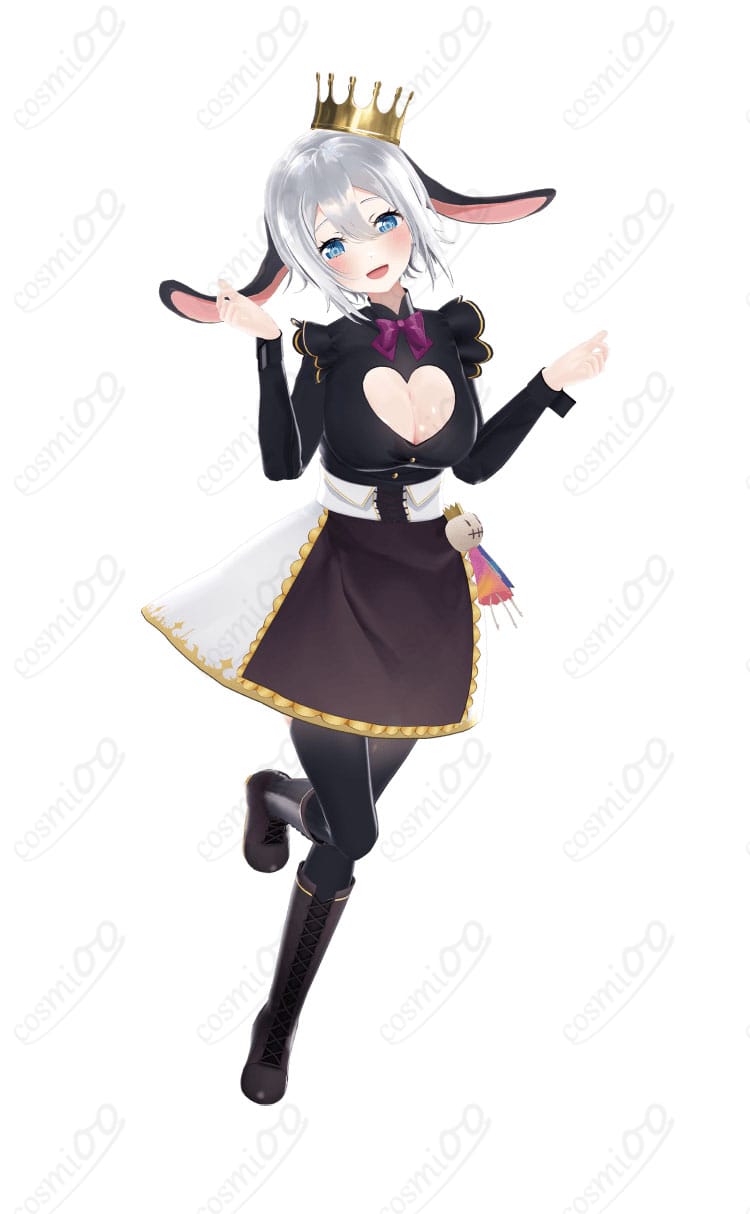 山黒音玄 初期衣装コスプレを着用した全身人物イメージ。学園制服風の上品な配色とシルエットがわかる写真。