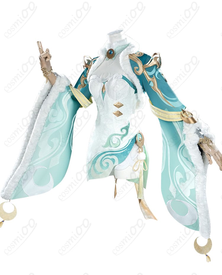 原神コスプレ衣装のコート側面シルエットと装飾のディテール