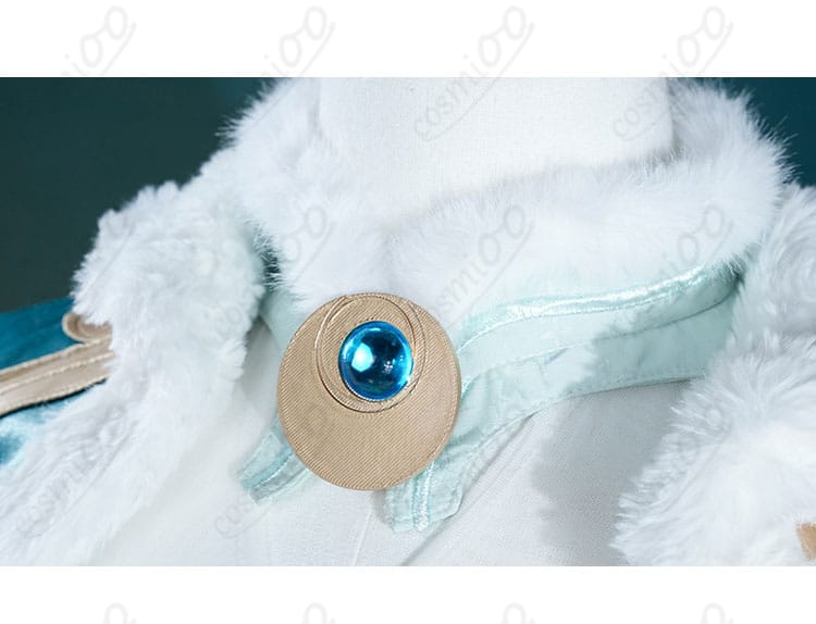 原神コスプレ衣装の襟元とネック装飾・留め具のアップ