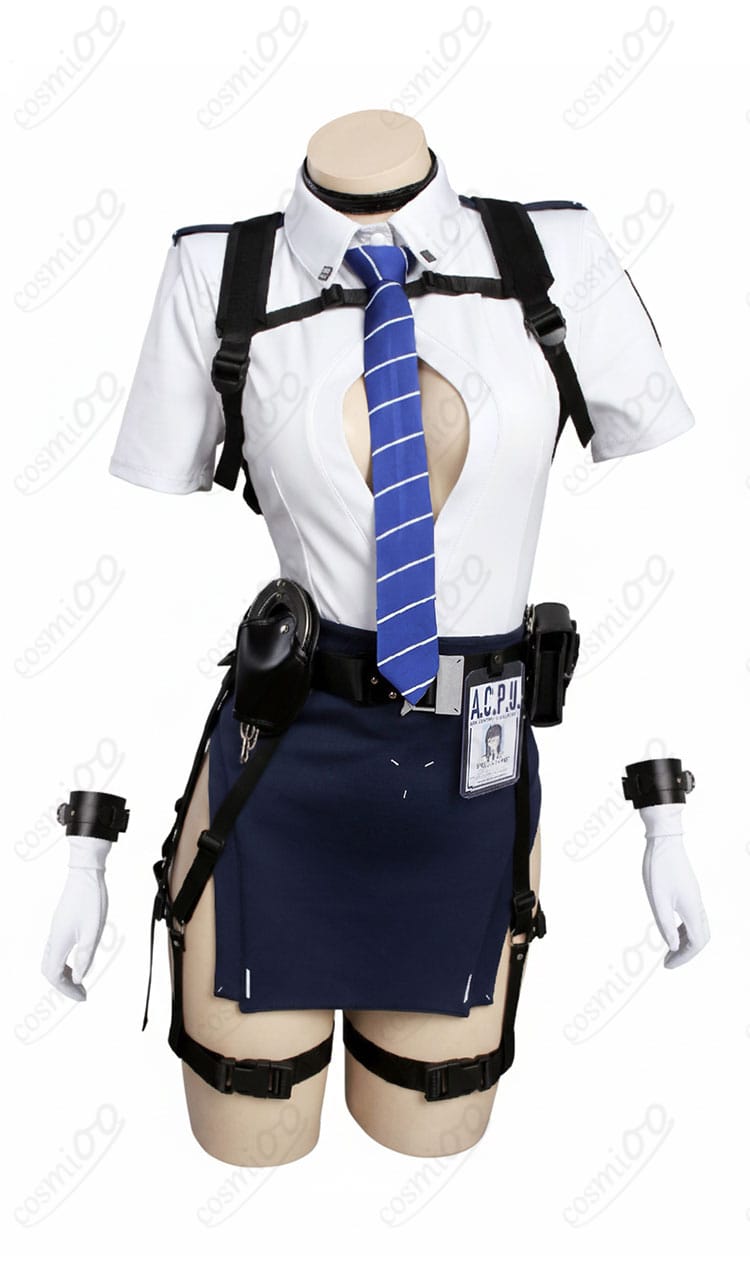 NIKKE D（ディー）警察風コスチュームの正面装飾クローズアップ