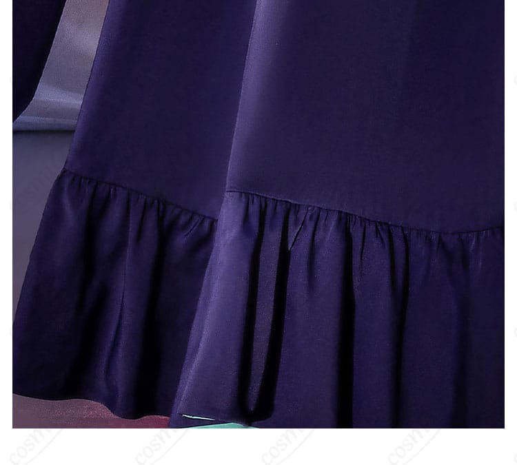 紫色アクセント部分の生地ディテール（リボン・トリム）