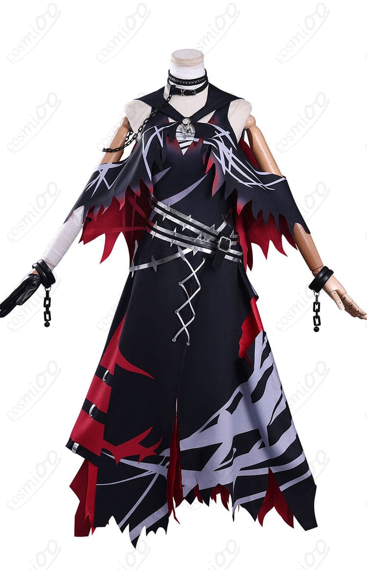 紫藤アリサ コスプレ衣装のワンピースと装飾の正面全景