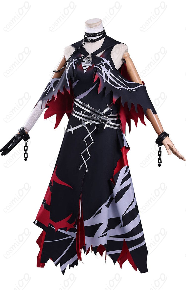 紫藤アリサ コスプレ衣装の側面シルエットとベルト・腰飾りの見え方