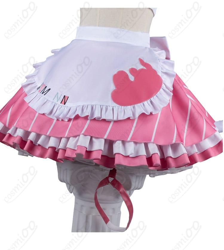 ハムマン 美味しい魔法メイド衣装 スカート裾のフリルと装飾リボンのディテール