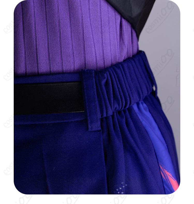 ズボンウエスト部の装飾とステッチのアップ