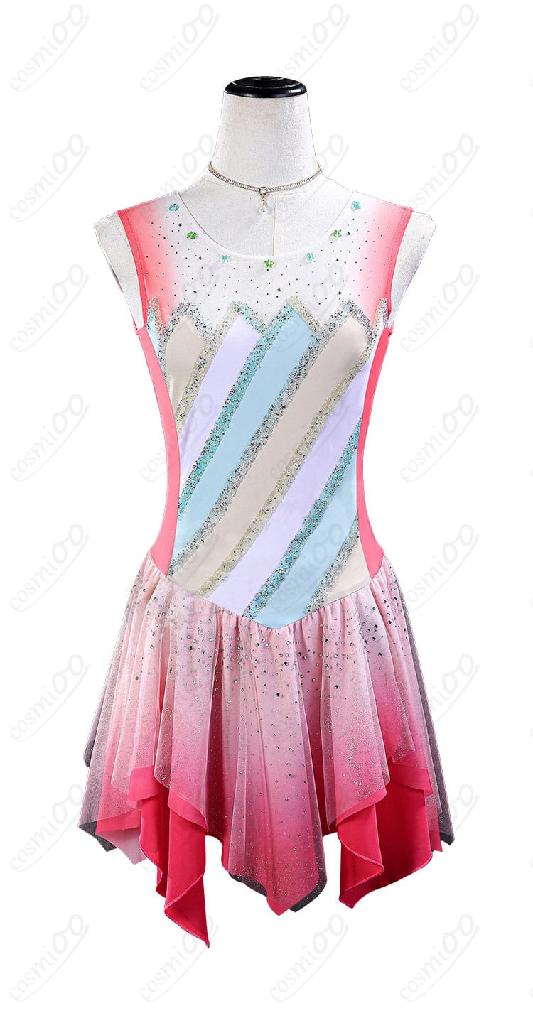 結束いのり コスプレ衣装の正面。ウエストラインと胸元装飾の配置がわかるフロントビュー。