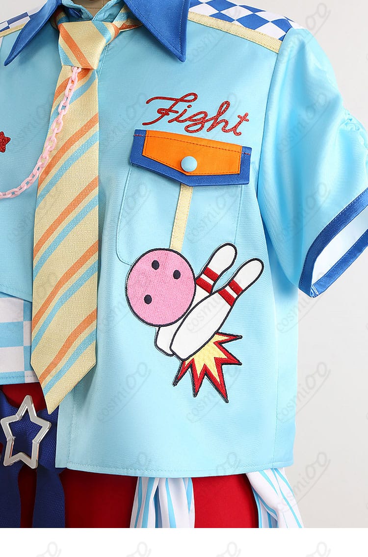 クマクマレスQ衣装 衣襟の装飾ディテールとステッチアップ