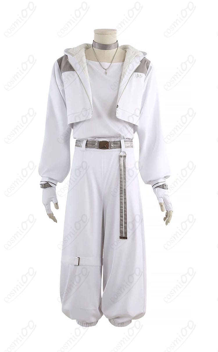 東雲彰人 アクセラレイト衣装の正面全景。ジャケットの配色とTシャツ、テーパードパンツのシルエットが分かる画像。