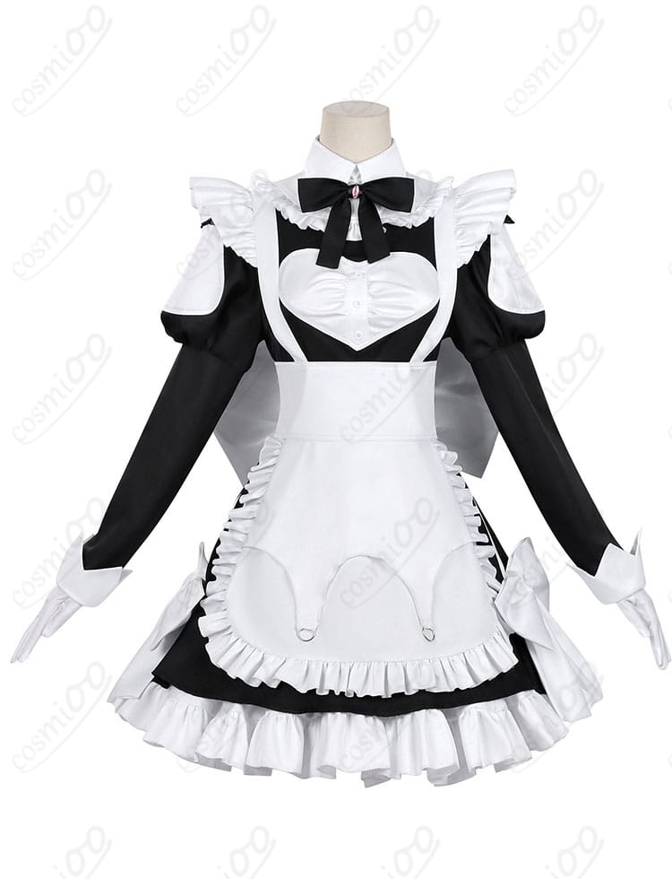 桃乃 ゴーストハウス メイド服 正面全体写真｜ワンピースとエプロンのシルエット