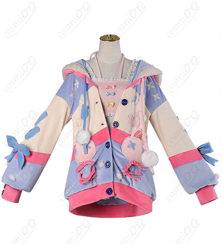 ピップキン・ピッパ衣装のコート正面。前開きと装飾配置が分かる写真