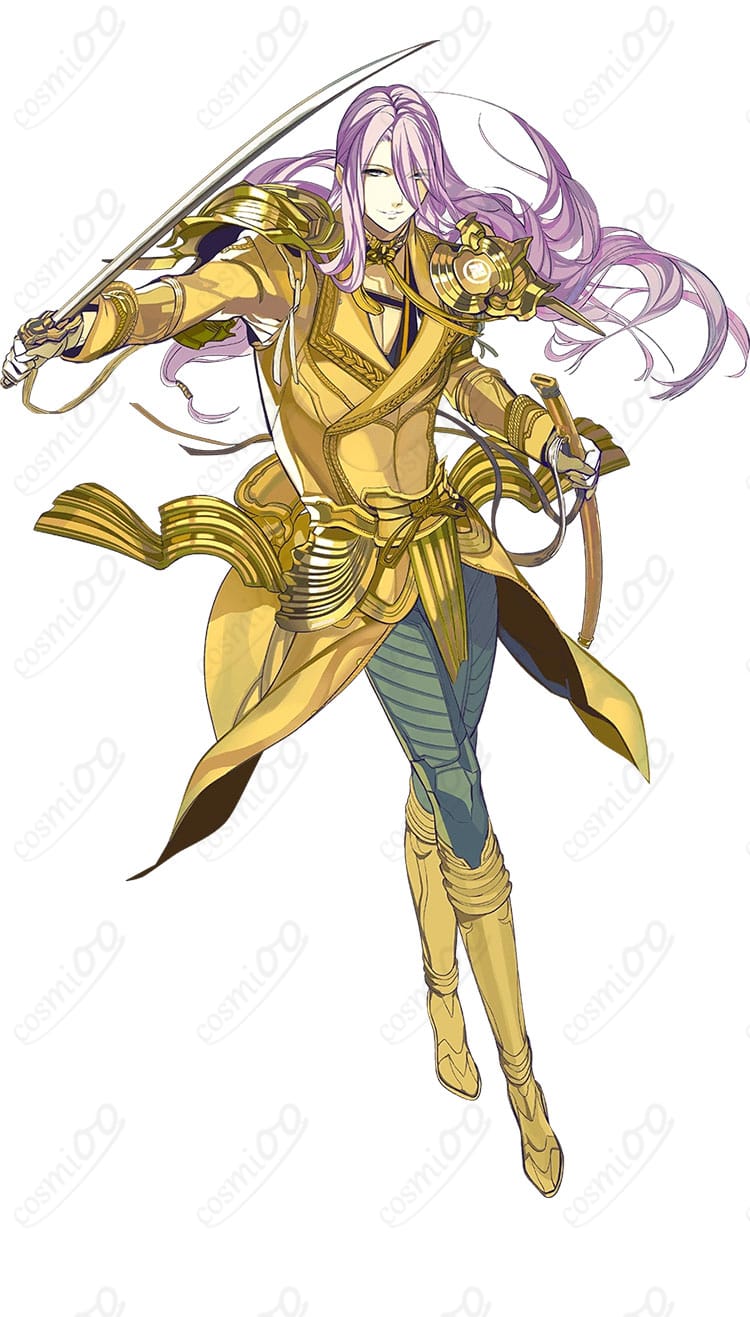 モデル着用の蜂須賀虎徹 通常衣装コスプレ 側面カット。シルエットと装飾の立体感を確認