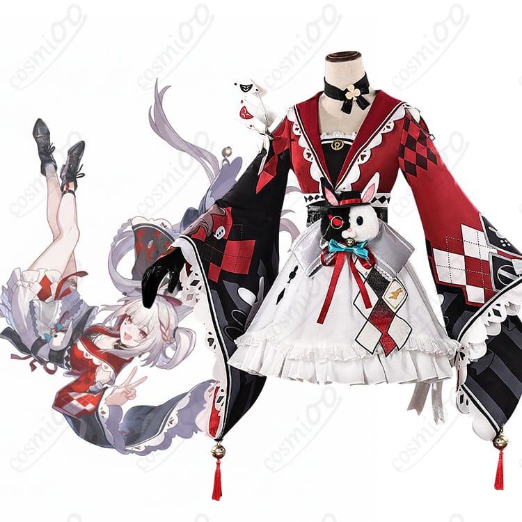 花火（スパークル）仮面の愚者仕様コスプレを着用した全身イメージ。ハリ感のあるシルエットと多点装飾が映える正面ポーズ。