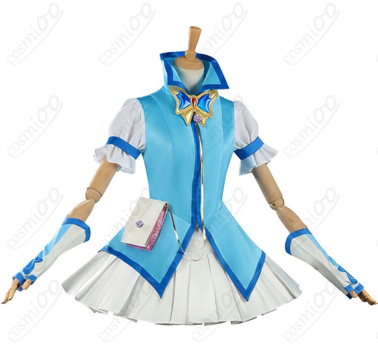 キュアアクア衣装の側面シルエットと腰飾りの見え方