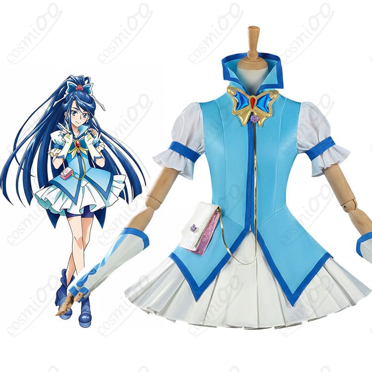 モデル着用の水無月かれん（キュアアクア）コスプレ衣装・全身イメージ