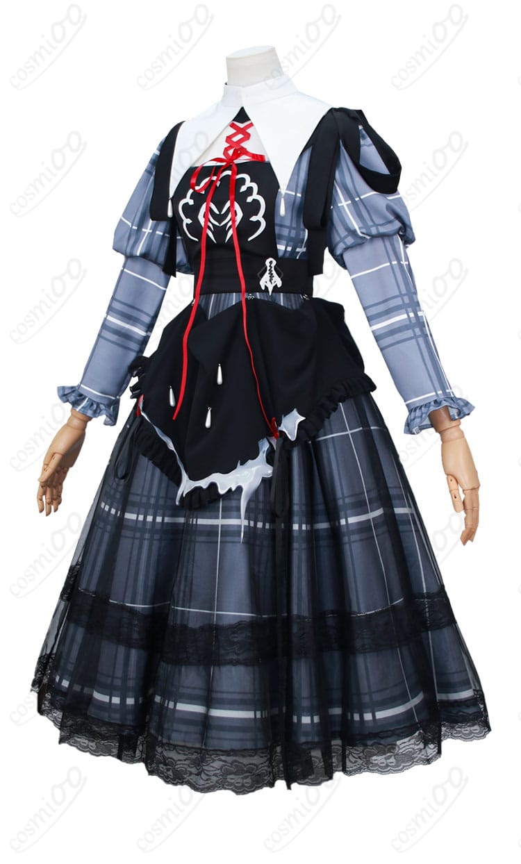 ルミナ 温泉旅館制服の側面。シルエットの美しさとウエストラインのフィット感