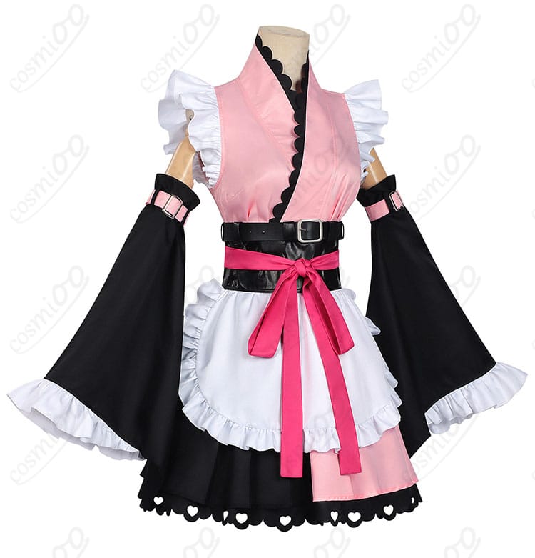 駒沢乃依コスプレ 上半身アップ（襟元とエプロン上部のディテール）