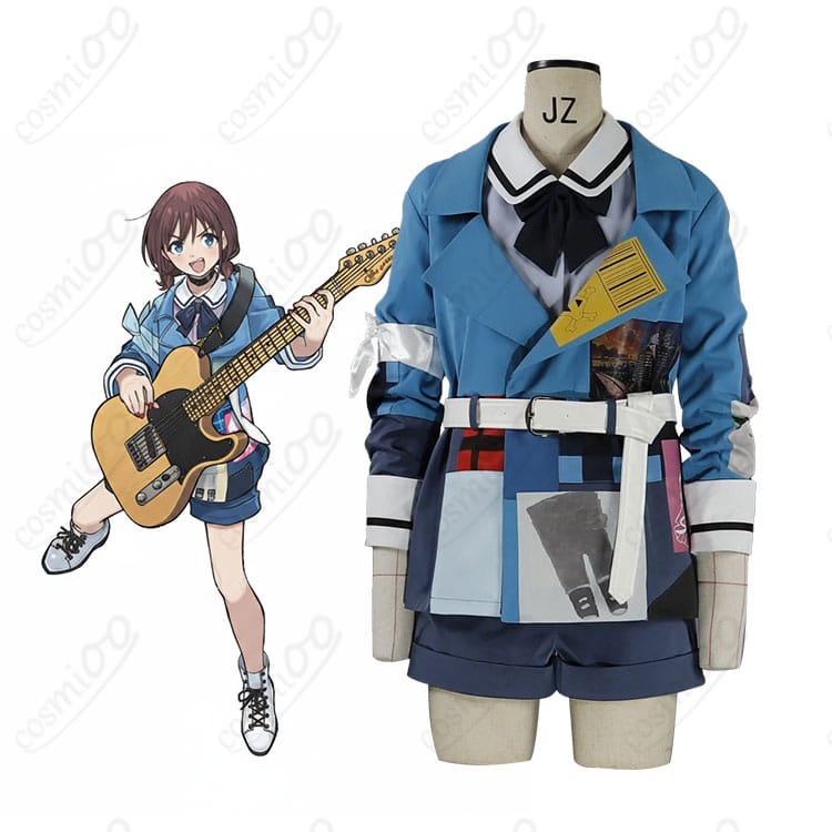 ガールズバンドクライ 井芹仁菜 運命の華Ver. ステージ衣装 フルセット一式(ブルー基調)