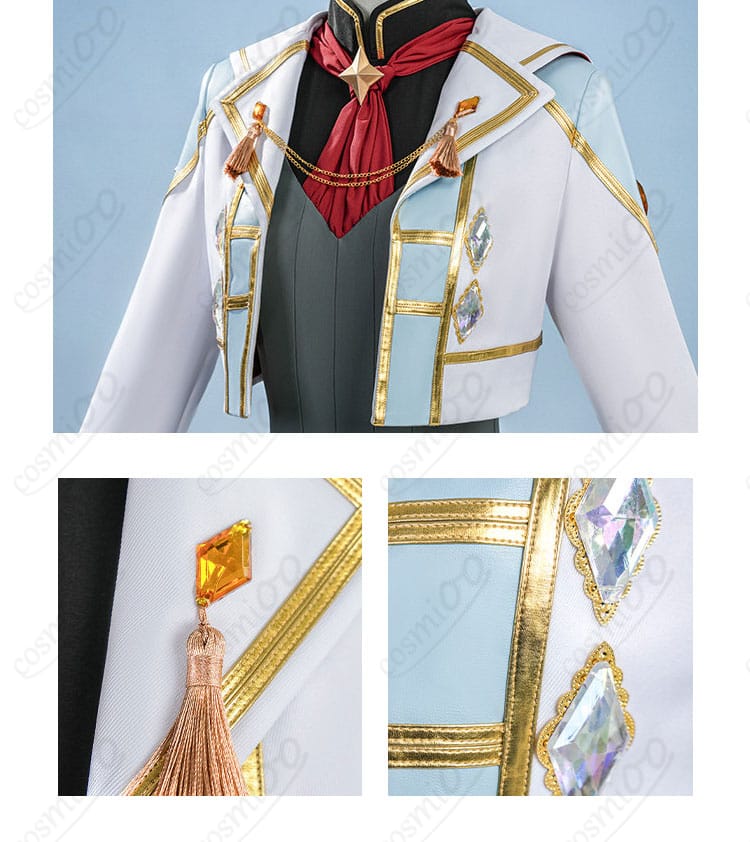 コート前立て（フロント）の装飾ディテール。ボタンとトリムの近接写真