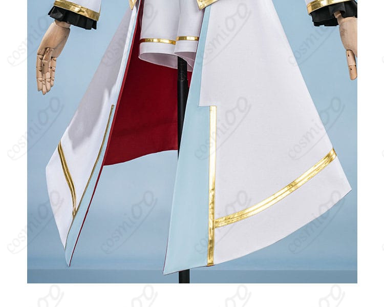 コート裾の装飾ディテール。縁取りと生地のハリ感を強調