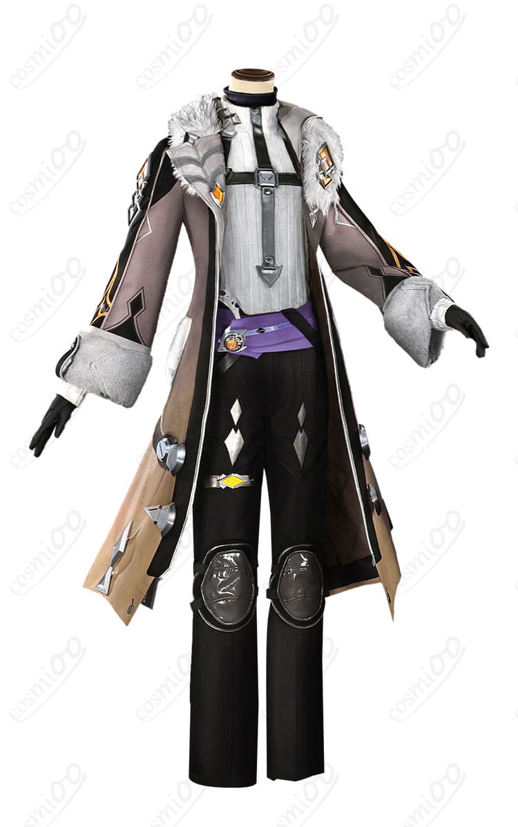 原神コスプレ衣装のコートとベストの側面シルエットと装飾の様子