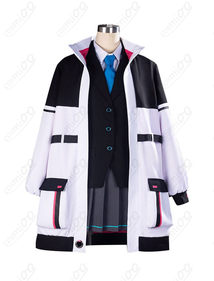 ブルーアーカイブ ケイ 制服コスプレのブレザー・シャツ・ネクタイを正面から撮影